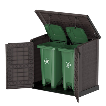 Arcón Cubre Cubos Exterior 1200 L Pvc Marrón_3