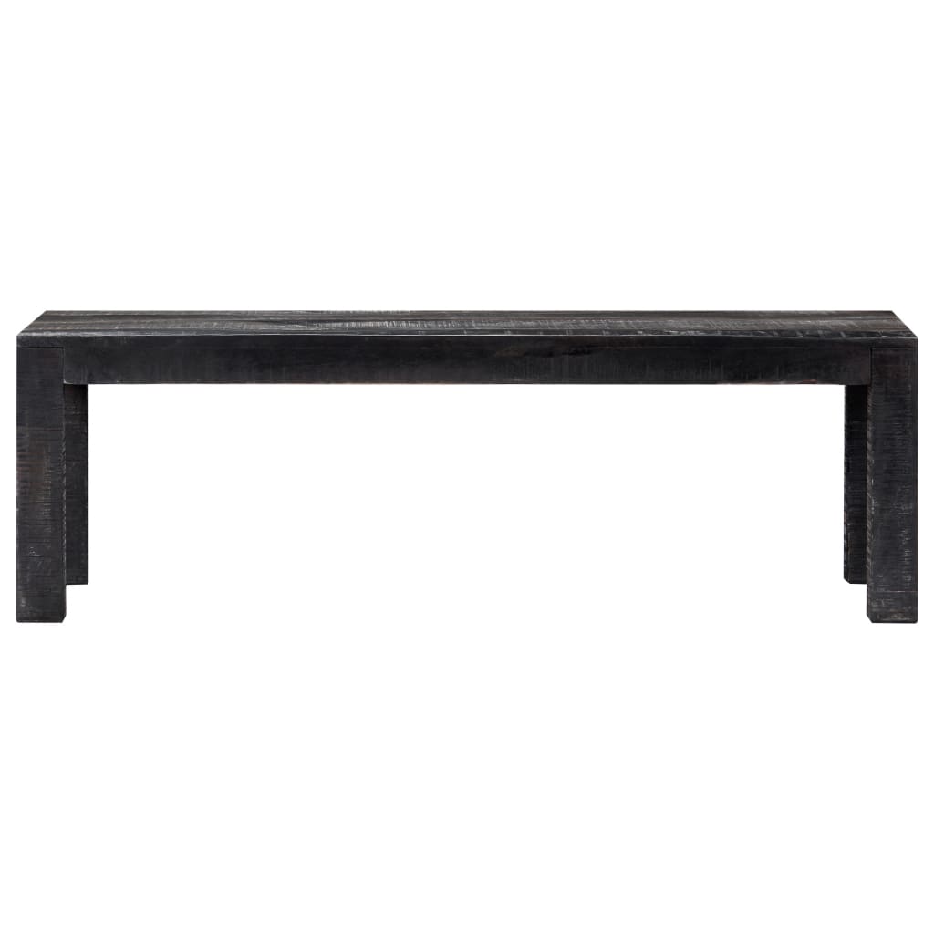 Mesa De Centro De Madera Maciza De Mango Negro 110x50x35 Cm_0
