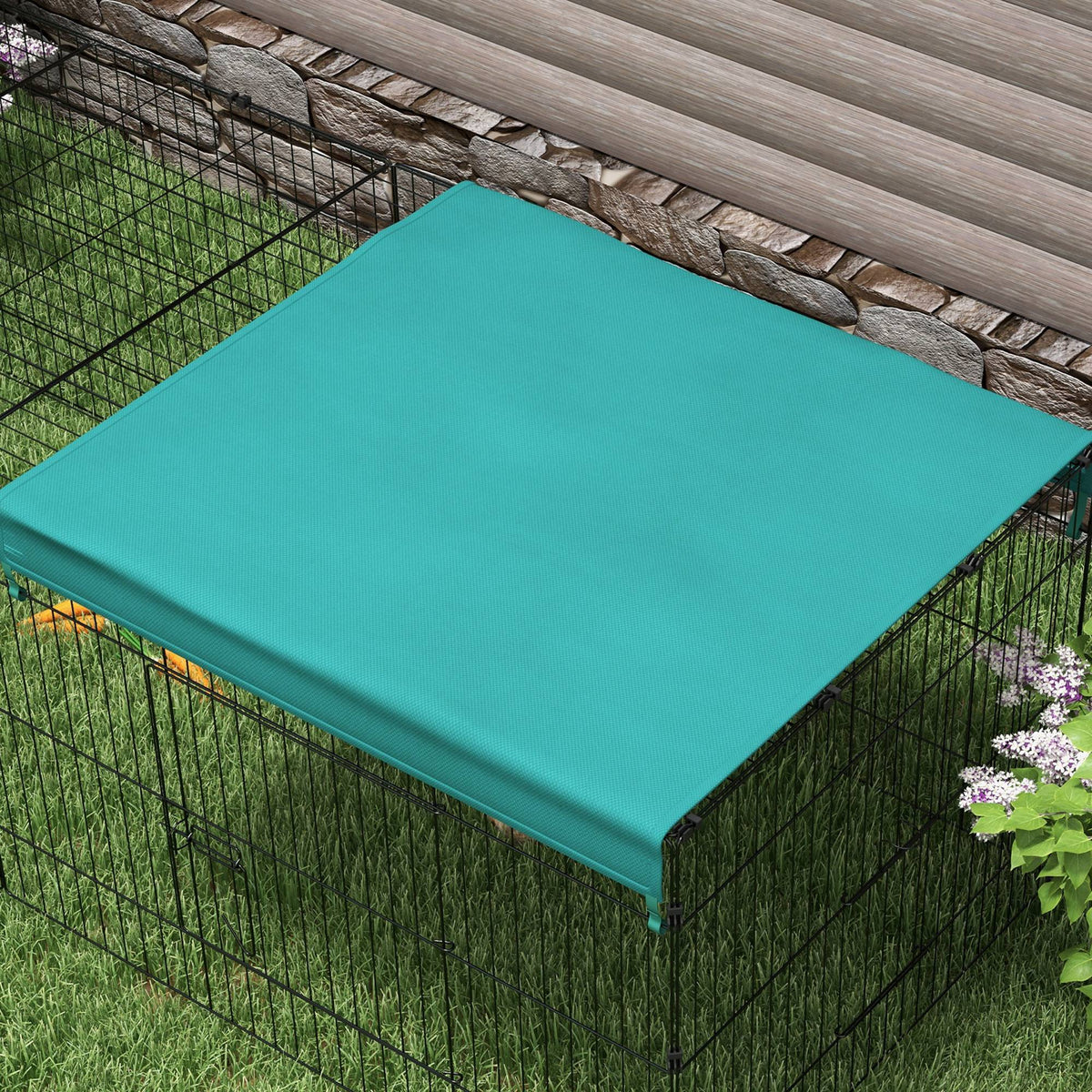 Pawhut Jaula Para Animales Pequeños Con Puertas 220x85x70 Cm Verde_3