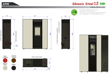 Bricosol Estufa De Pellets Genesis Steel 12 Blanco Perla De Ferlux_2