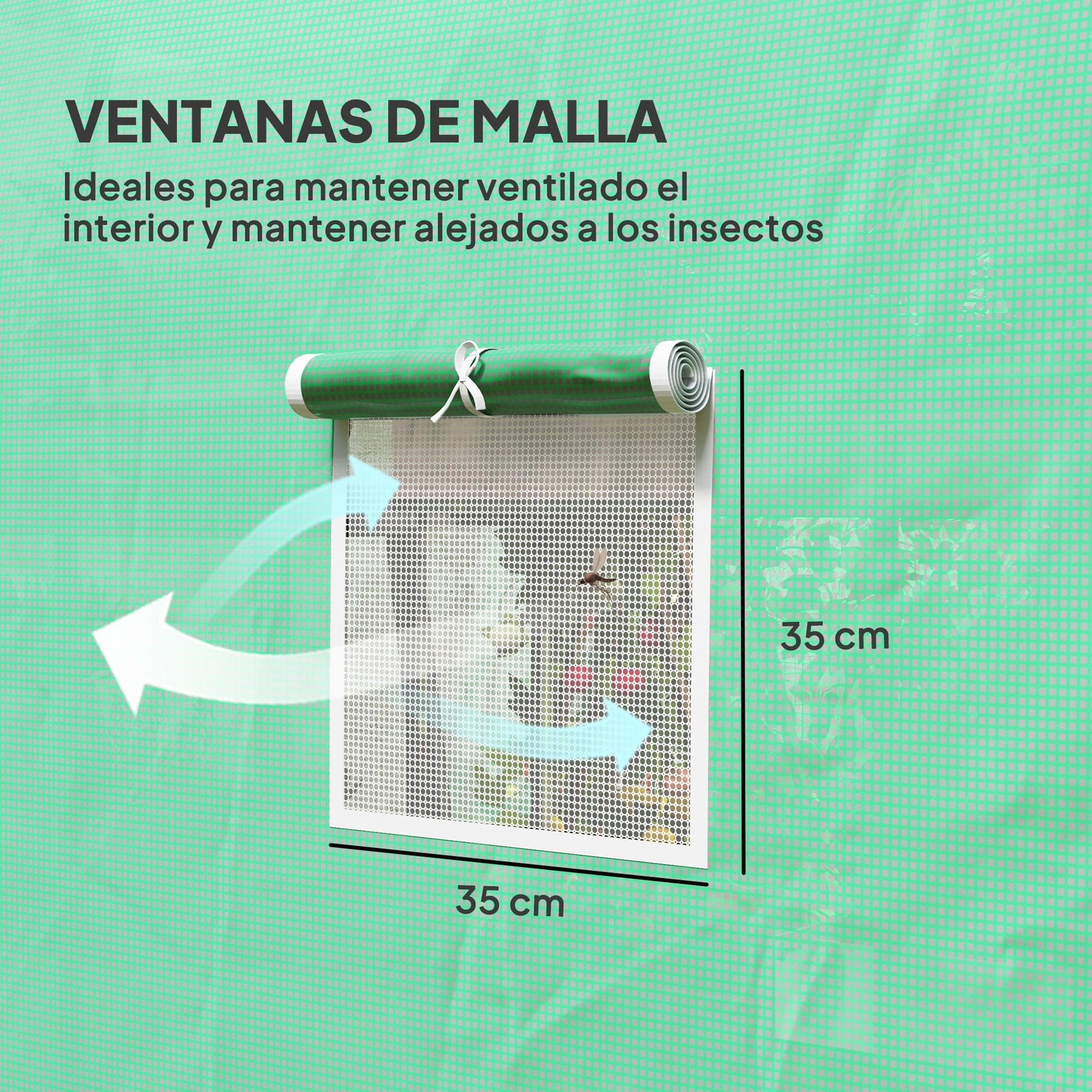 Outsunny Invernadero De Túnel 296x196x200 Cm Con 3 Puertas Y 6 Ventanas Verde_5