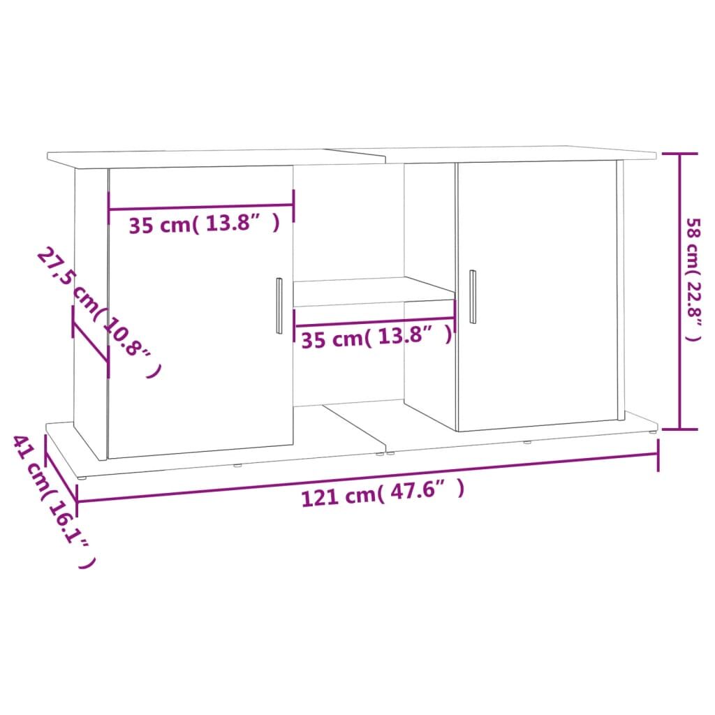 Vidaxl Soporte Para Acuario Madera De Ingeniería Negro 121x41x58 Cm_2