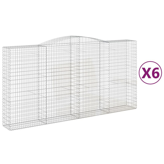 Cestas De Gaviones 6 Uds Forma De Arco Hierro 400x50x200/220 Cm_0