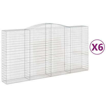 Cestas De Gaviones 6 Uds Forma De Arco Hierro 400x50x200/220 Cm_0