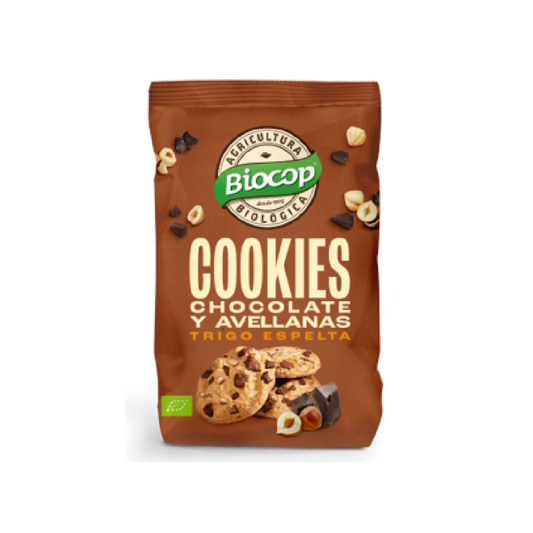Galletas Cookies de trigo espelta con pepitas de chocolate y avellanas Biocop 200g