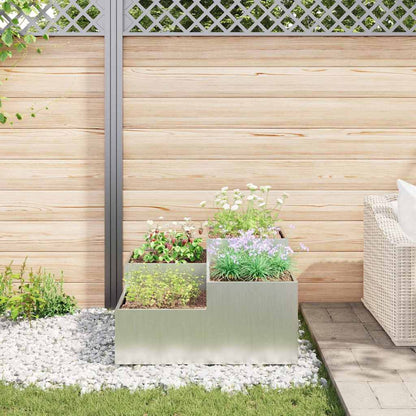Maceta Para Jardín Plateado 80 X 80 X 48 Cm Acero Galvanizado_3