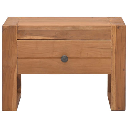 Mesita De Noche Madera Maciza De Teca 50x30x35 Cm_1