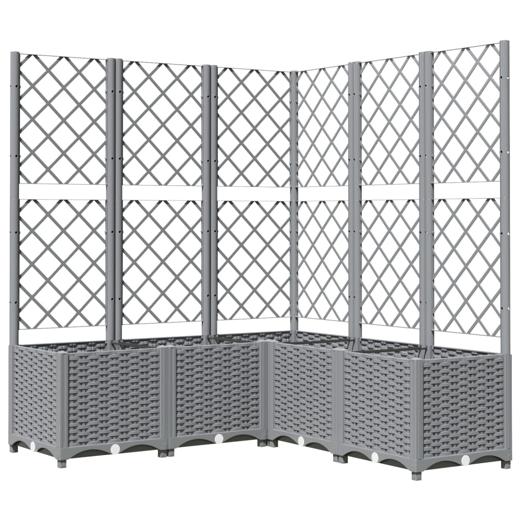 Jardinera Con Enrejado Pp Gris Claro 120x120x136 Cm_0