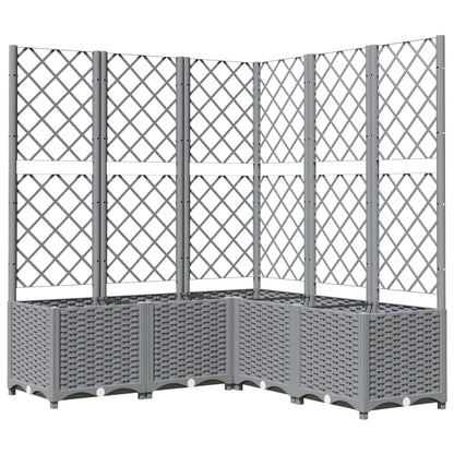 Jardinera Con Enrejado Pp Gris Claro 120x120x136 Cm_0