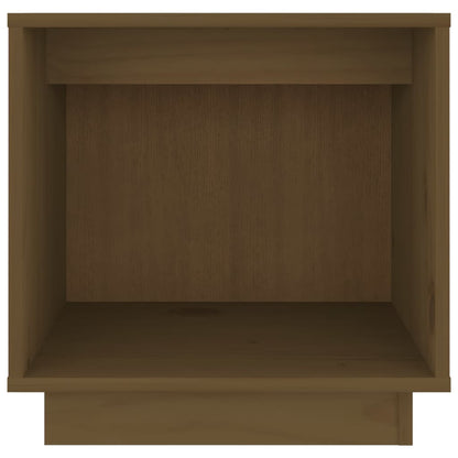 Mesita De Noche De Madera Maciza De Pino Marrón Miel 40x30x40cm_2