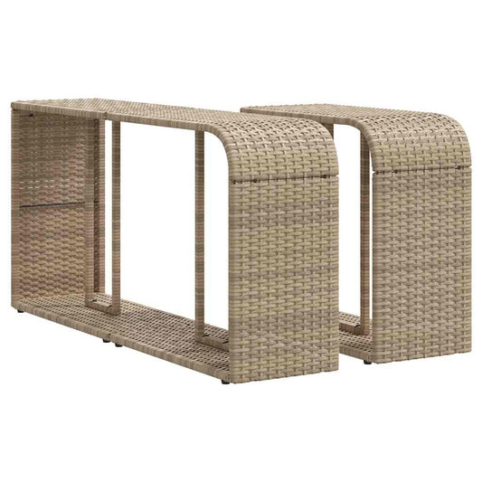 Set De Sofás De Jardín 11pzas Con Cojines Ratán Sintético Beige / Vetonek_0
