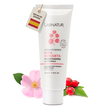 Crema de Manos de Rosa Mosqueta Labnatur 100 ml | Avellanas, Karité y Urea | Hidratación y Regeneración | Vegano_1