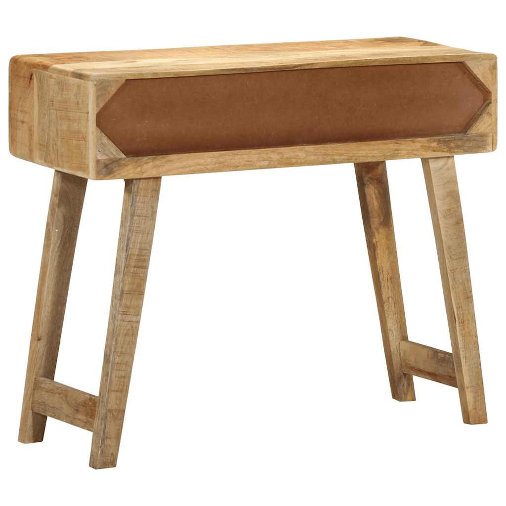 Mesa Consola Madera Maciza De Mango Rugosa 90x32x75 Cm_2