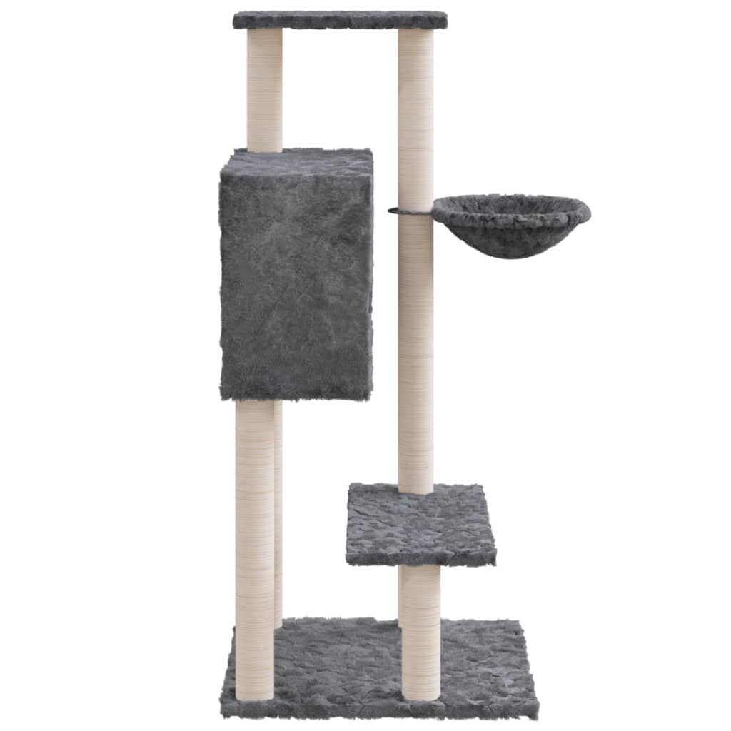 Vidaxl Rascador Para Gatos Con Postes De Sisal Gris Oscuro 108,5 Cm_4