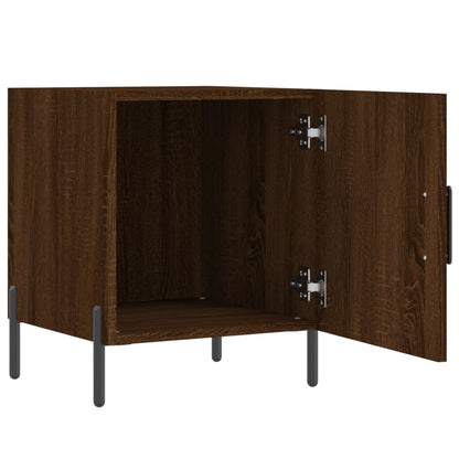 Mesita De Noche Madera De Ingeniería Marrón Roble 40x40x50 Cm_3