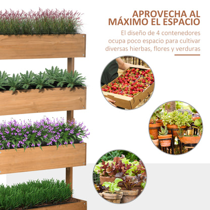 Outsunny Jardinera De Madera De 4 Niveles_3