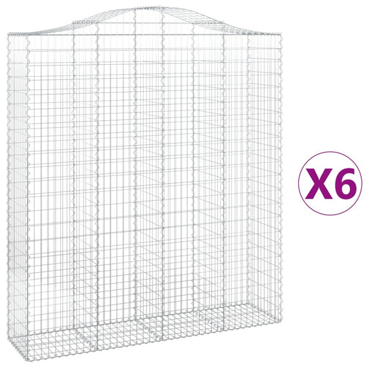 Cestas De Gaviones 6 Uds Forma De Arco Hierro 200x50x220/240 Cm_0