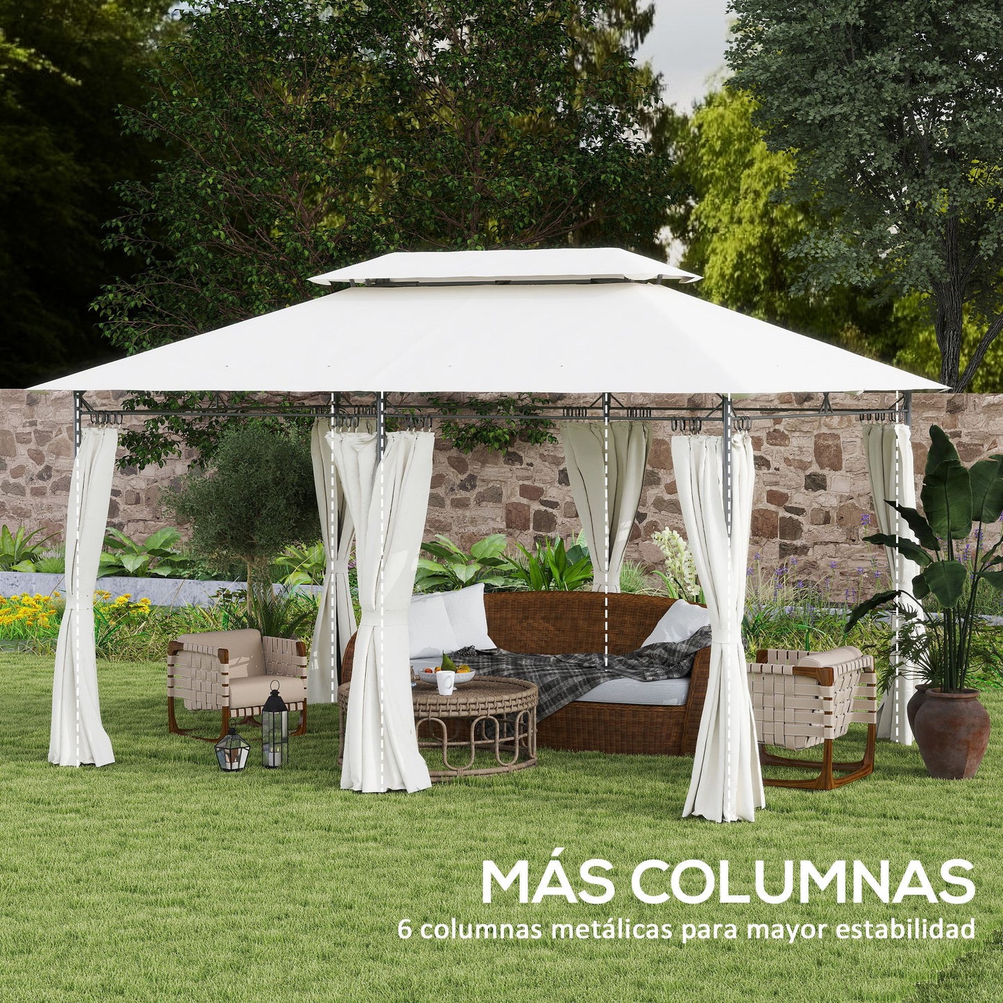 Outsunny Cenador De Jardín 4x3 M_4