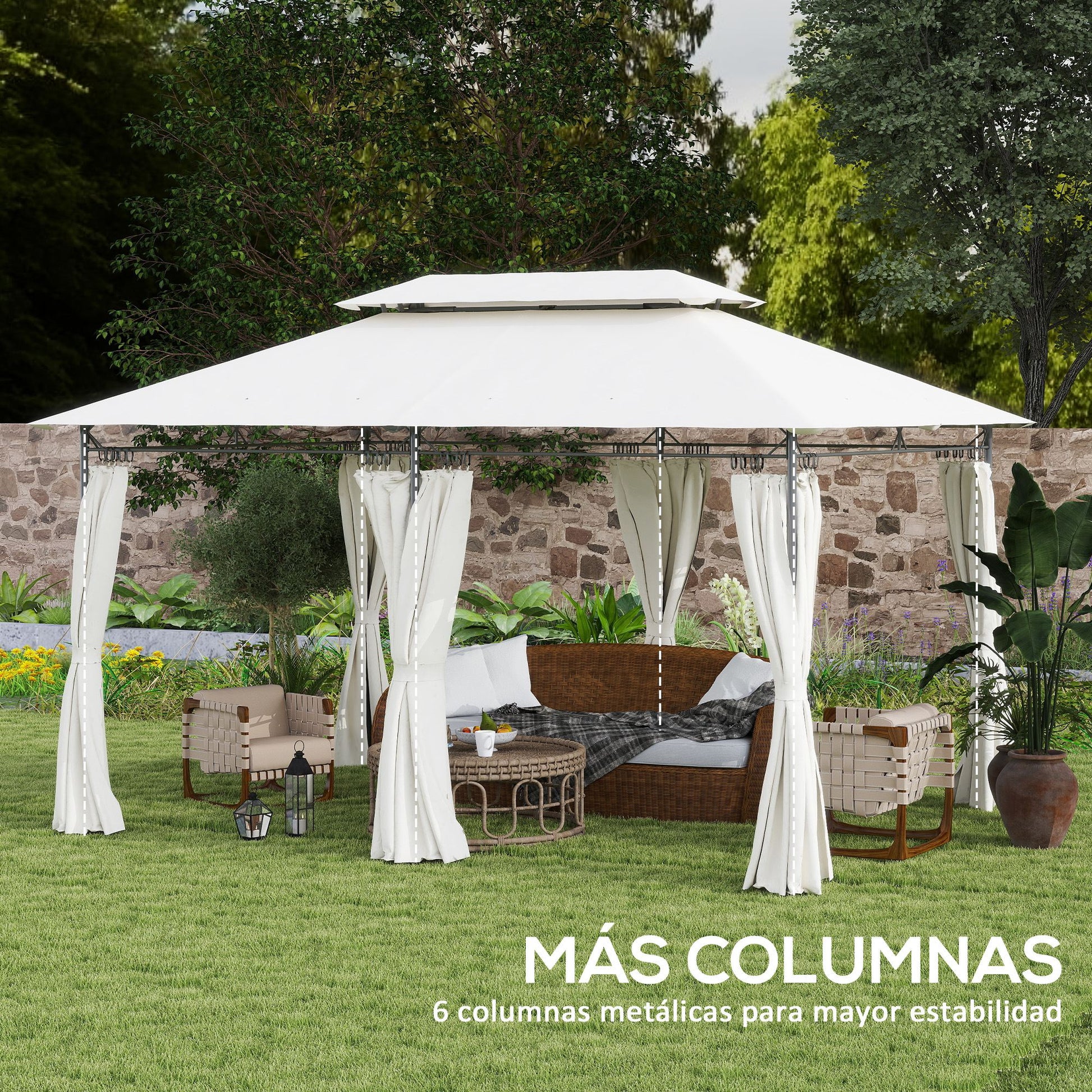 Outsunny Cenador De Jardín 4x3 M_4