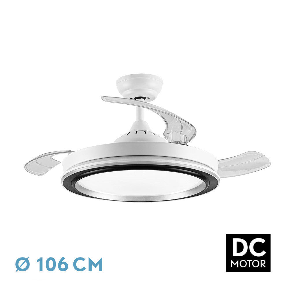 Ventilador Dc Picolo 72w 6226lm Blanco/negro 3 Aspas Desp. 106d 3000-4000-6500k Remoto, Memoria_0