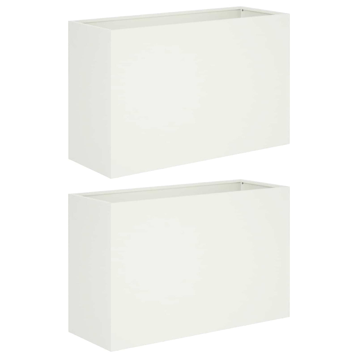 Macetero De Jardín 2 Uds. Blanco 80 X 30 X 50 Cm_0