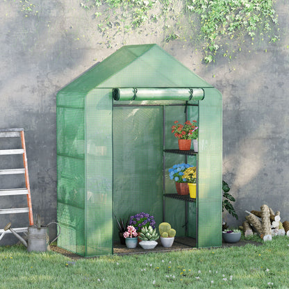 Invernadero De Jardín Outsunny Acero, Pe Verde 141x72x191 Cm_1