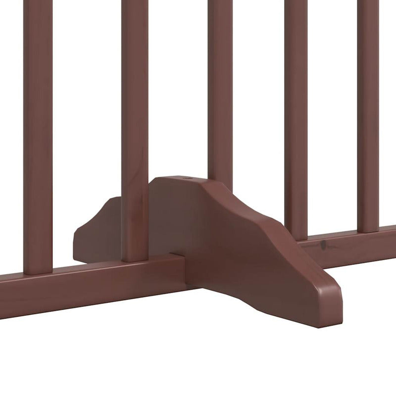 Vidaxl Puerta De Perros Plegable 10 Paneles Madera Álamo Marrón 800 Cm_5