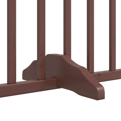Vidaxl Puerta De Perros Plegable 10 Paneles Madera Álamo Marrón 800 Cm_5
