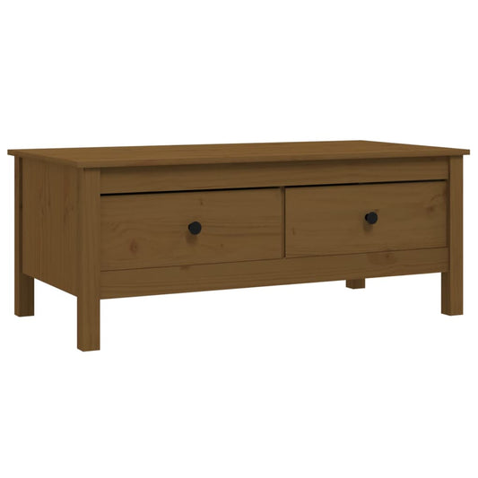 Mesa De Centro Madera Maciza De Pino Marrón Miel 100x50x40 Cm_0