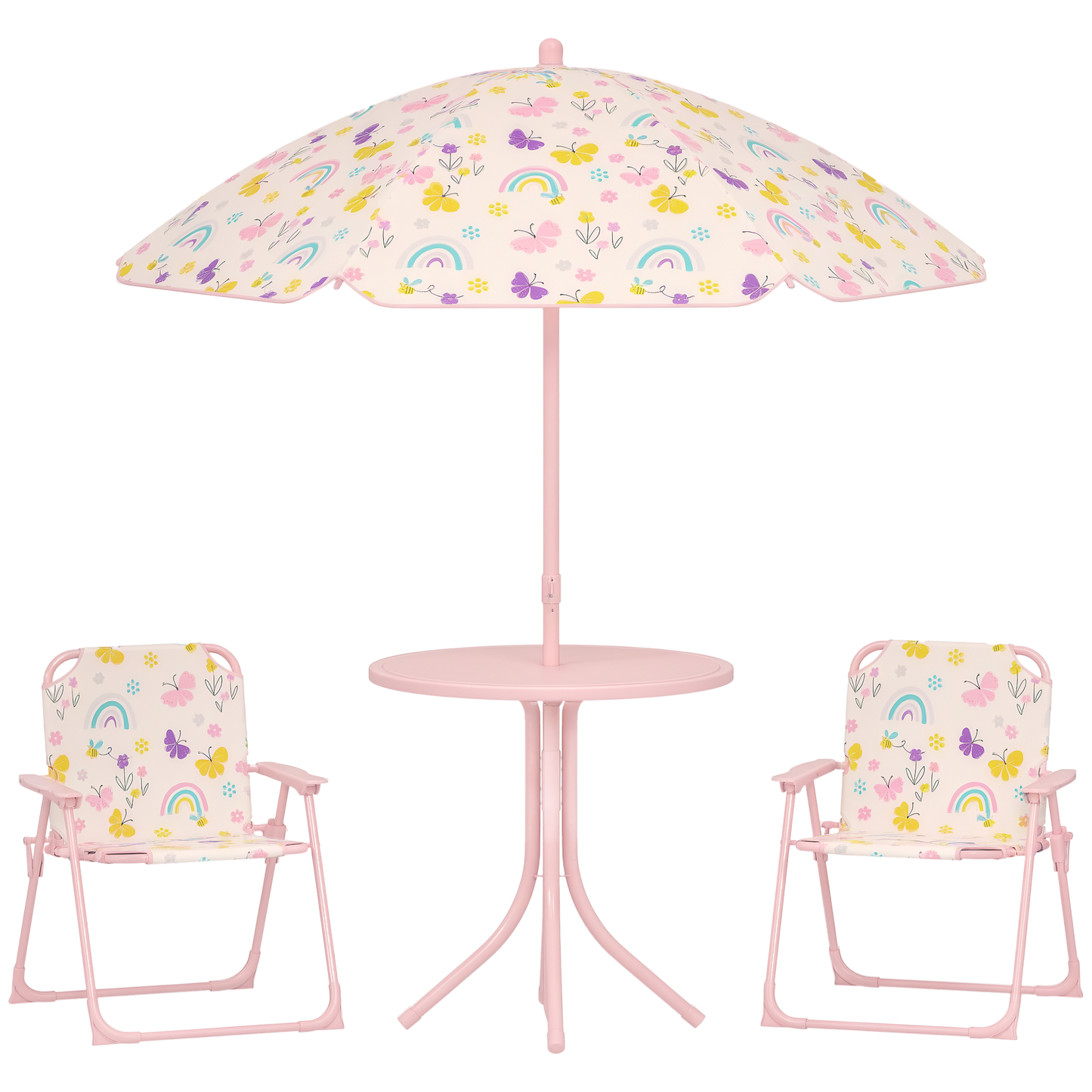 Aiyaplay Conjunto De Mesa Y Sillas Infantil De Jardín De 4 Piezas Rosa_0
