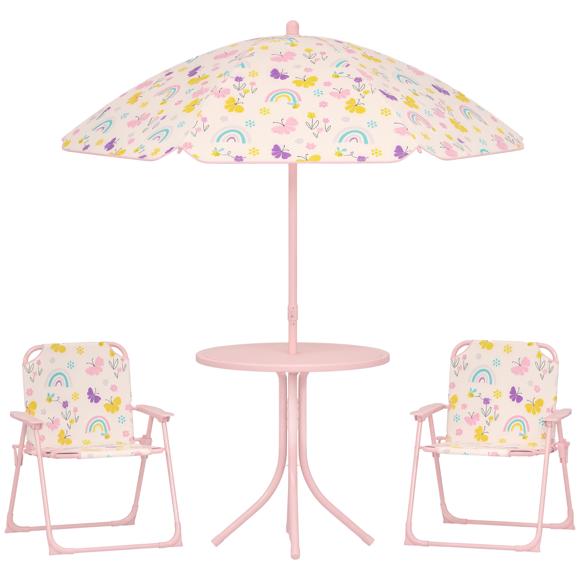 Aiyaplay Conjunto De Mesa Y Sillas Infantil De Jardín De 4 Piezas Rosa_0