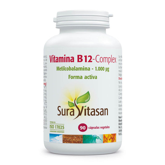 Vitamina B12 Complex, Sura Vitasan, 90 cápsulas