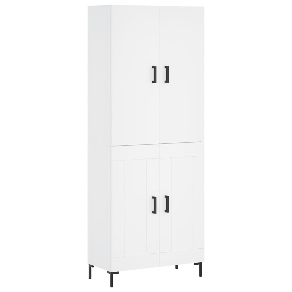 Aparador Alto Madera Contrachapada Blanco 69,5x34x180 Cm_1