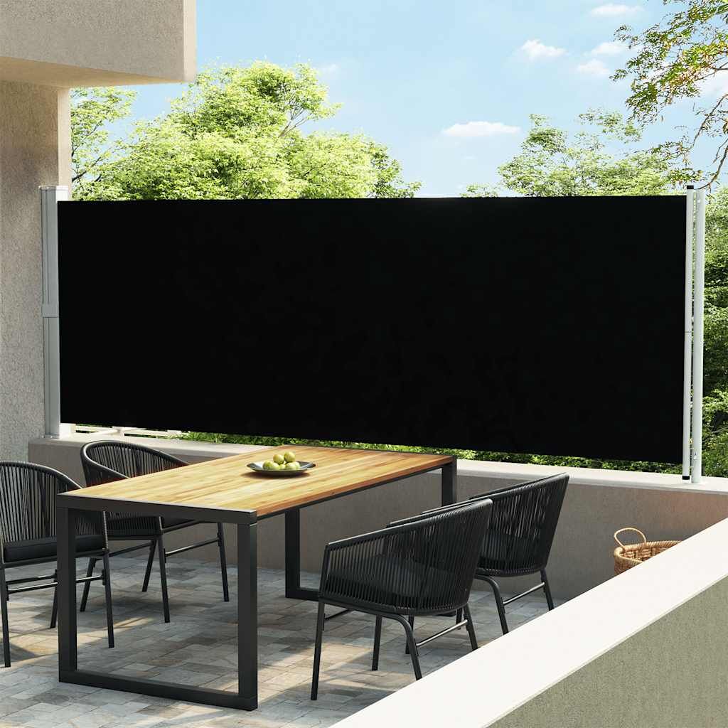 Vidaxl Toldo Lateral Retráctil Para Patio Negro 600x160 Cm_1