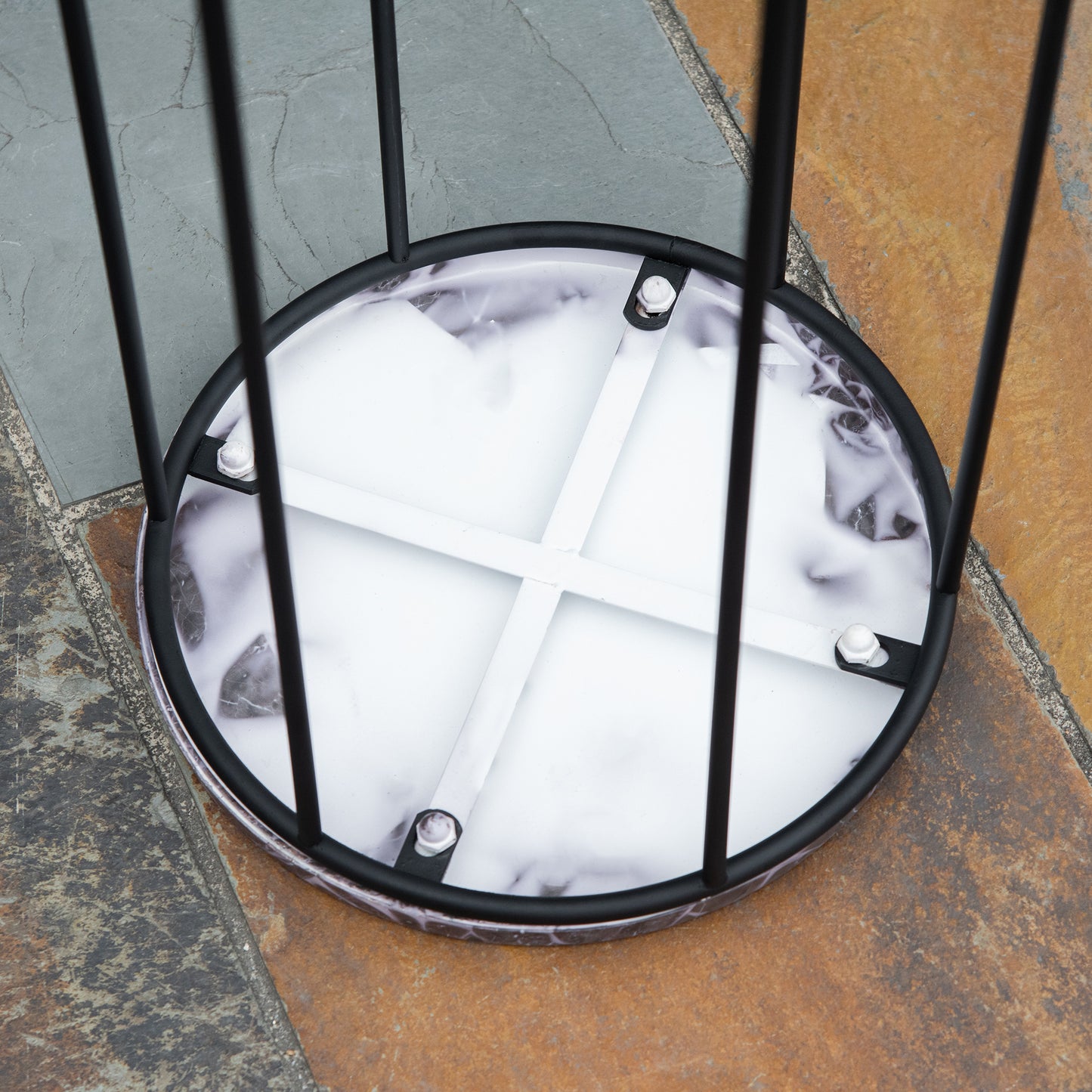 Outsunny Soportes Para Plantas Metal 3 Piezas Apilables Porta Macetas Decorativo_4