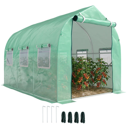 Outsunny Invernadero De Exterior 3x2x2 M Con 6 Ventanas De Malla Verde_0