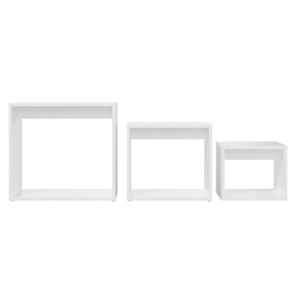 Mesas Apilables 3 Piezas Madera Contrachapada Blanco_4