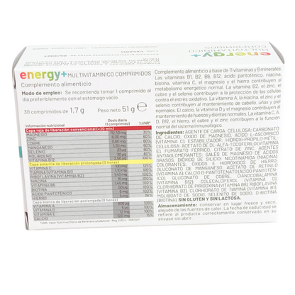 Energy+ Multivitamínico Con Liberación Prolongada – 11 Vitaminas Y 8 Minerales Para Energía Y Recuperación