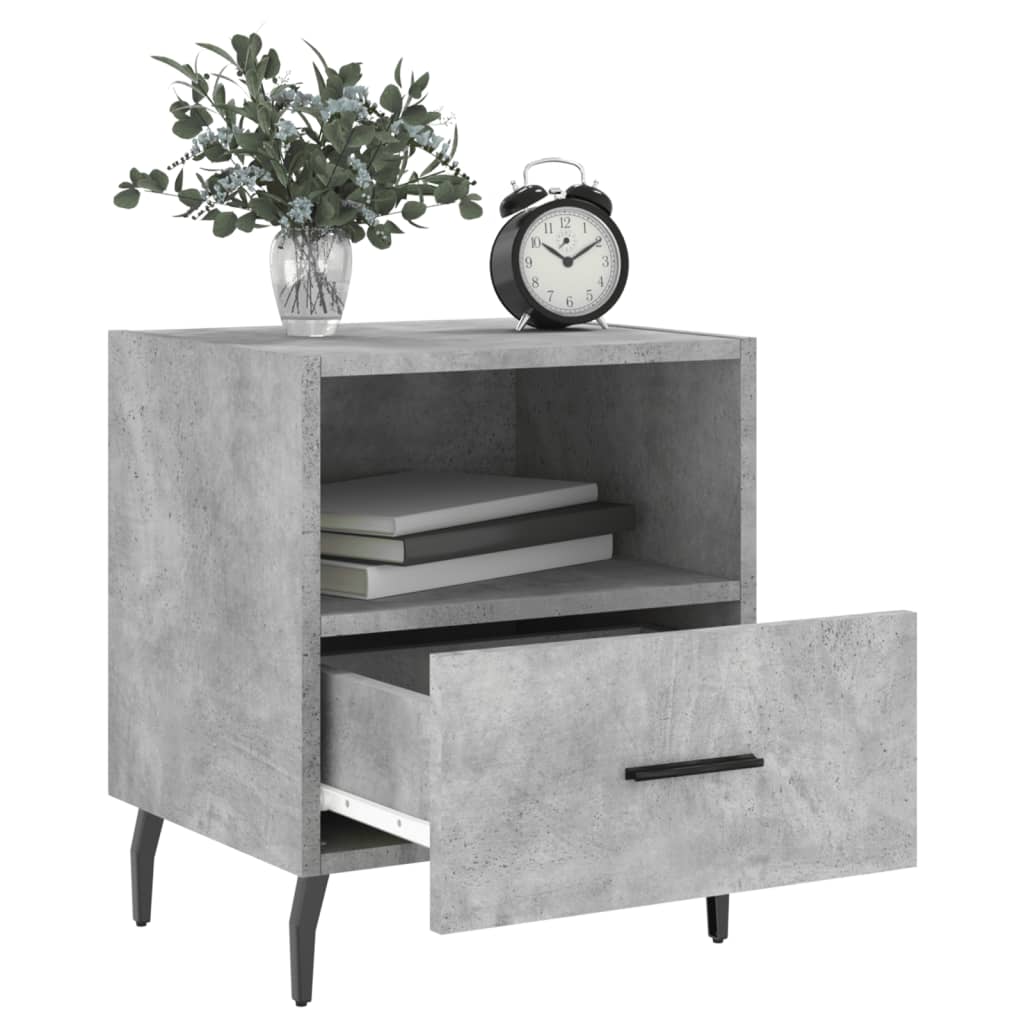 Mesita Noche 2 Uds Madera Ingeniería Gris Hormigón 40x35x47,5cm_1
