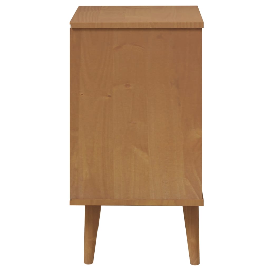 Mesita De Noche Molde Madera Maciza De Pino Marrón 40x35x65 Cm_4