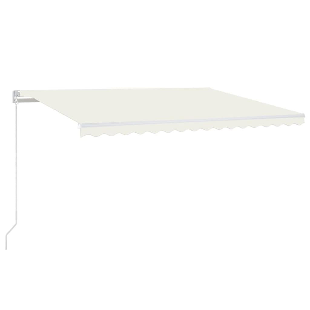 Toldo Manual Retráctil Con Led Color Crema 400x350 Cm_0