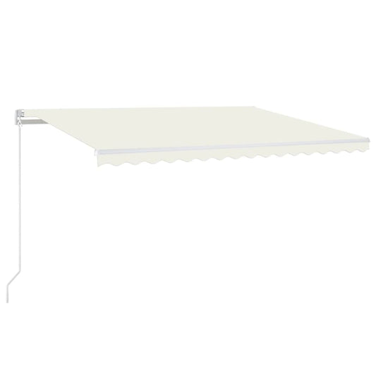 Toldo Manual Retráctil Con Led Color Crema 400x350 Cm_0