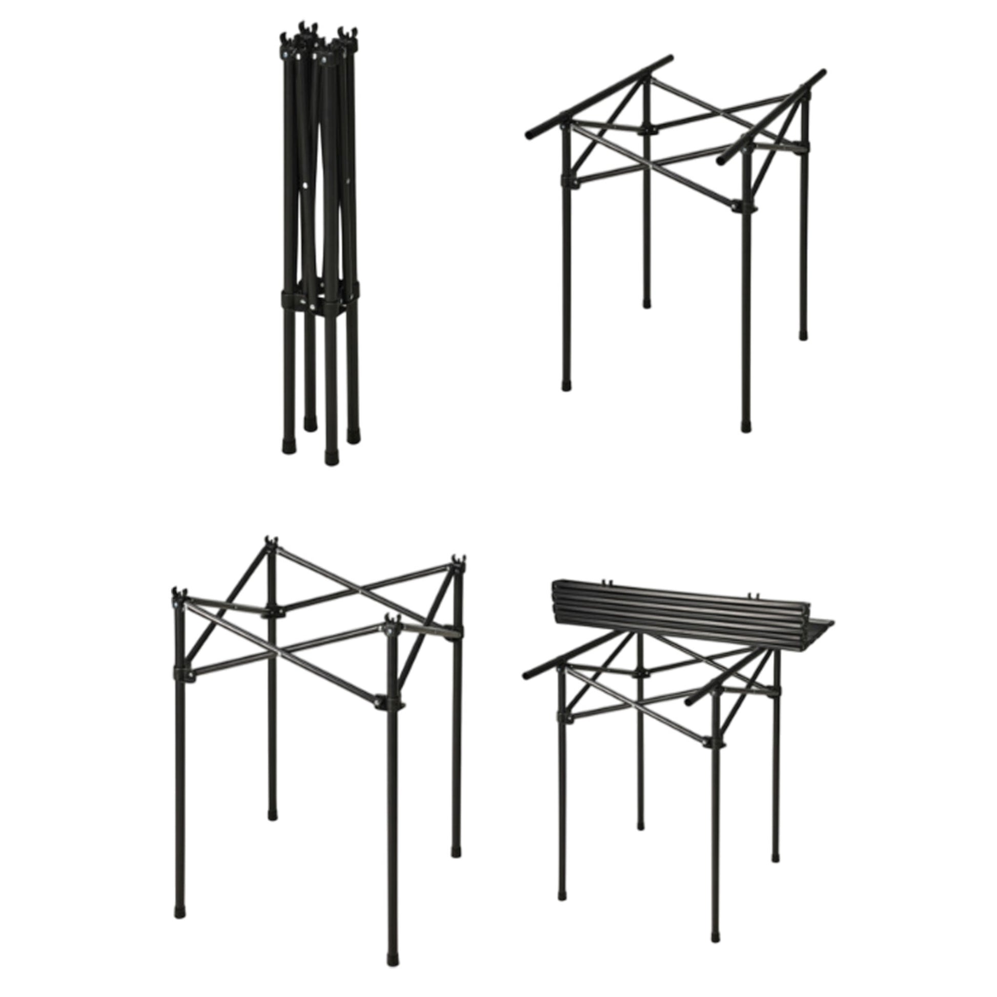 Well Home Mesa Plegable En Metal Color Negro 70x70x69cm