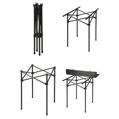Well Home Mesa Plegable En Metal Color Negro 70x70x69cm