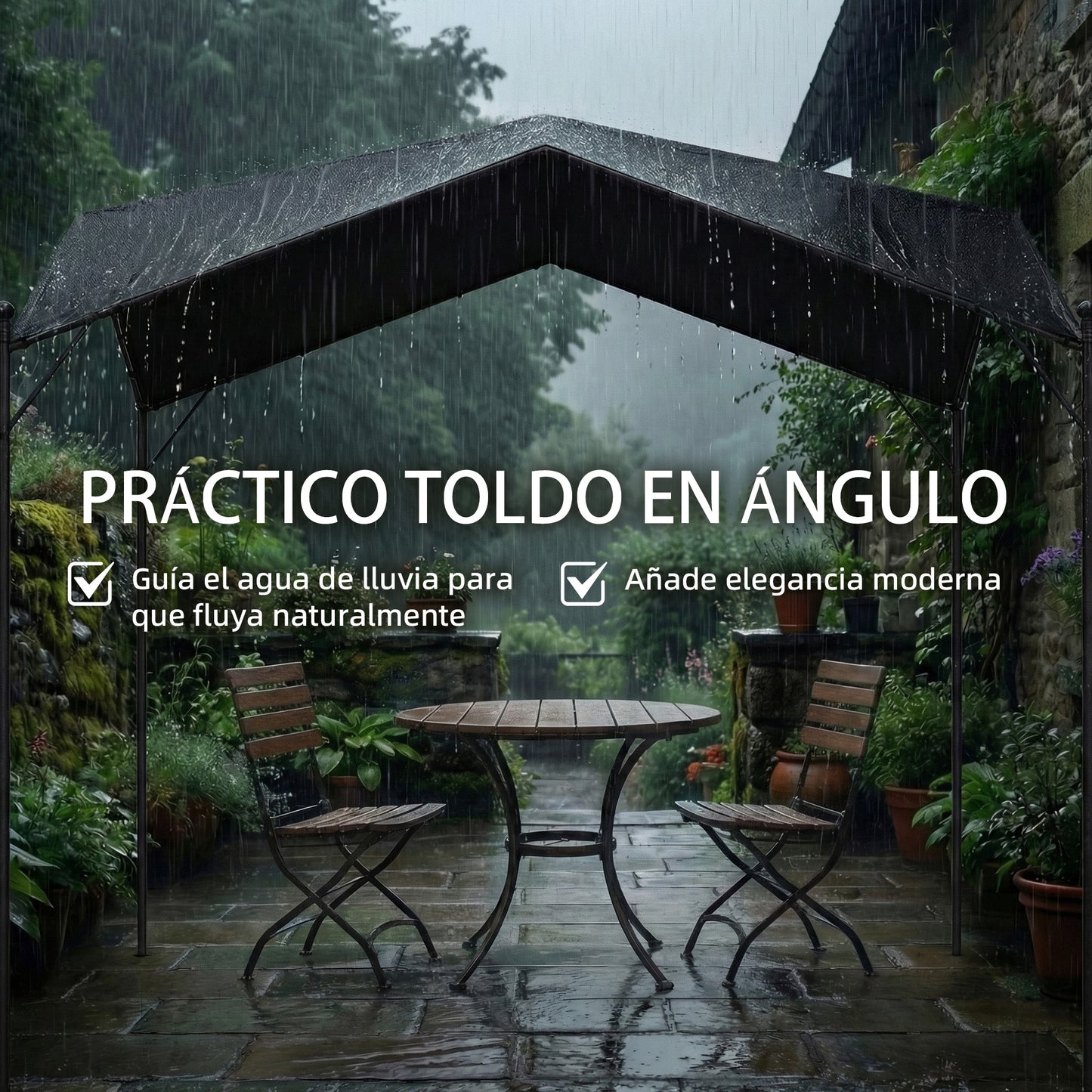 Outsunny Pérgola De Jardín 3x3 M_3