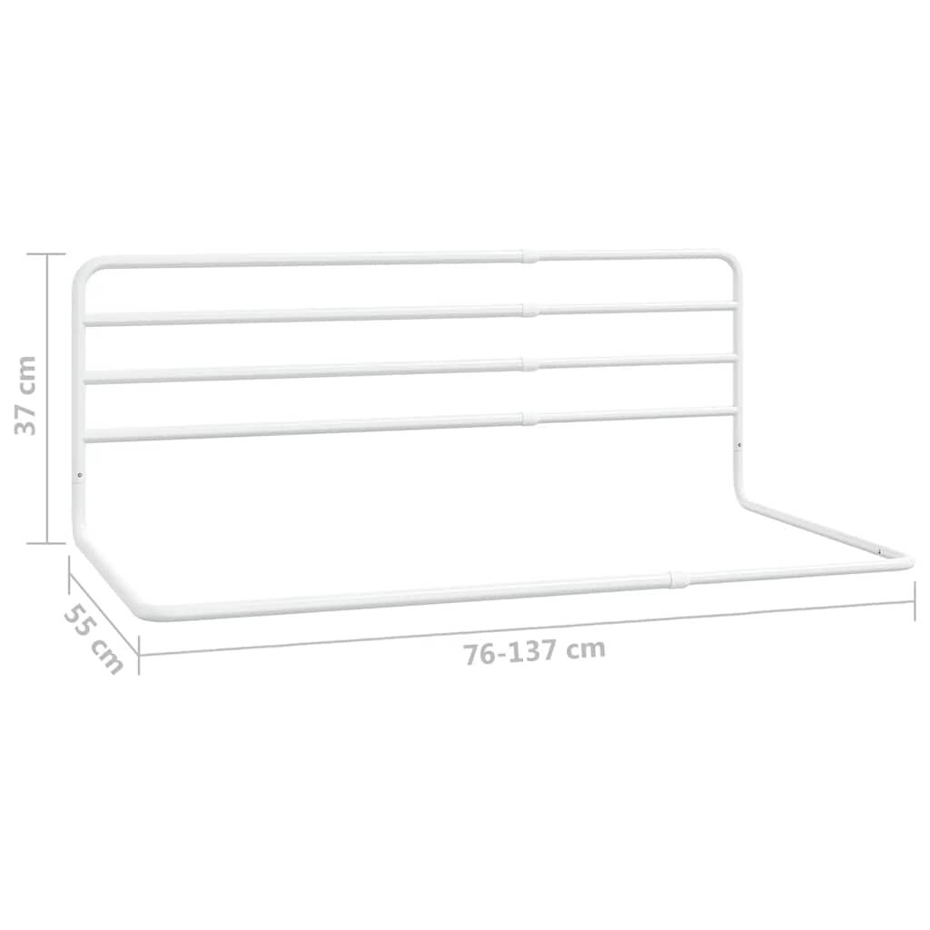 Vidaxl Barandilla De Seguridad Cama Niño Blanco Hierro (76-137)x55 Cm_2