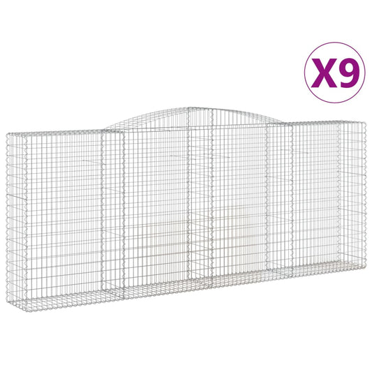 Cestas De Gaviones 9 Uds Forma De Arco Hierro 400x50x160/180 Cm_0