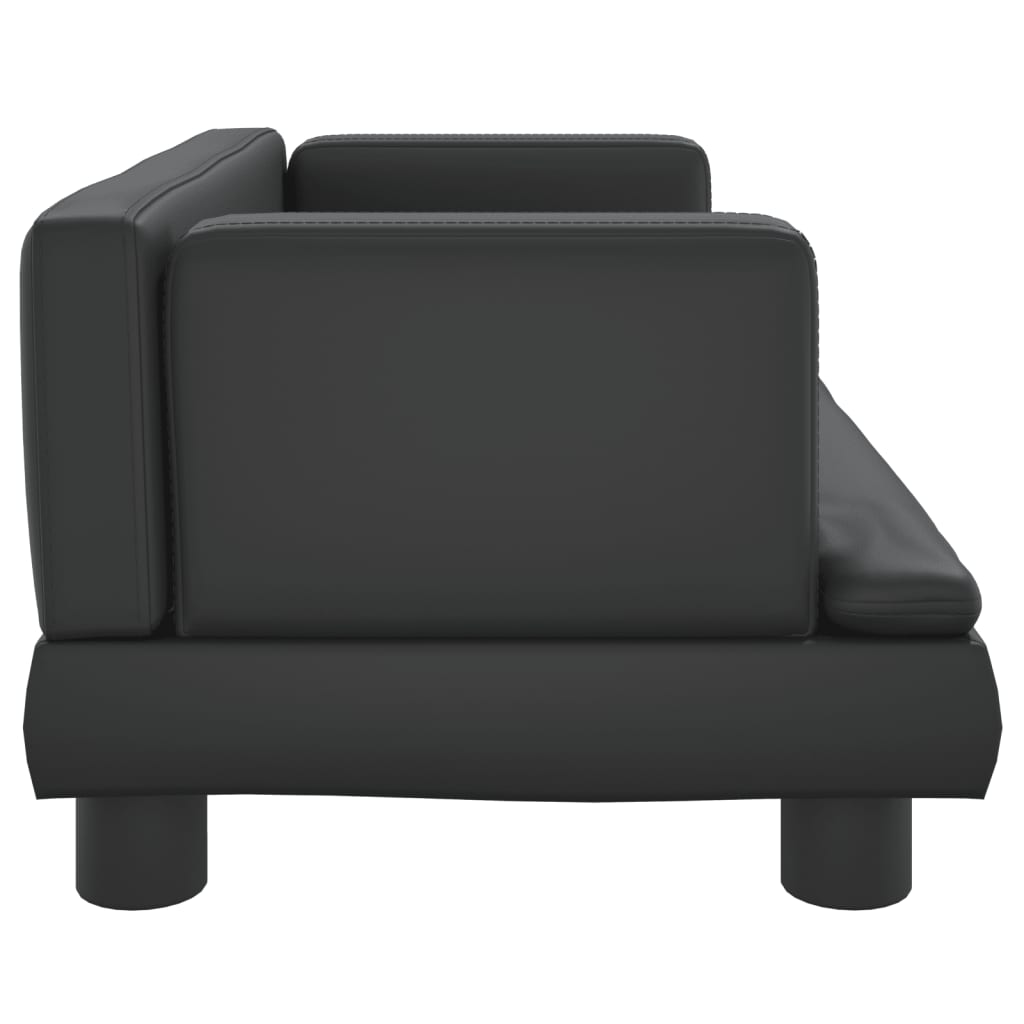 Cama Para Perros De Cuero Sintético Negro 60x40x30 Cm / Vetonek_2