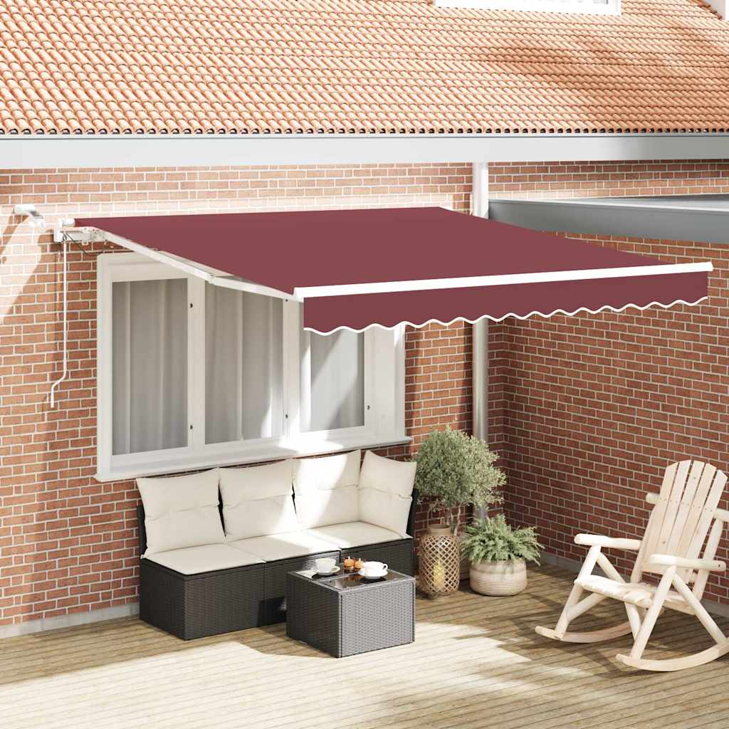 Toldo Retráctil Automático Con Luces Led Burdeos 300x250 Cm_1
