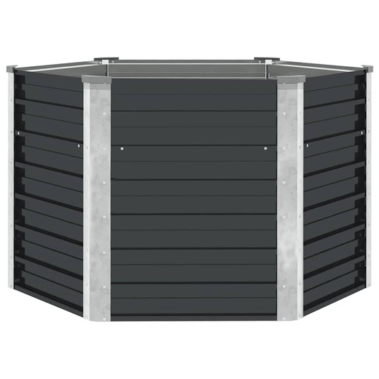 Arriate De Acero Galvanizado Gris Antracita 129x129x77 Cm_0